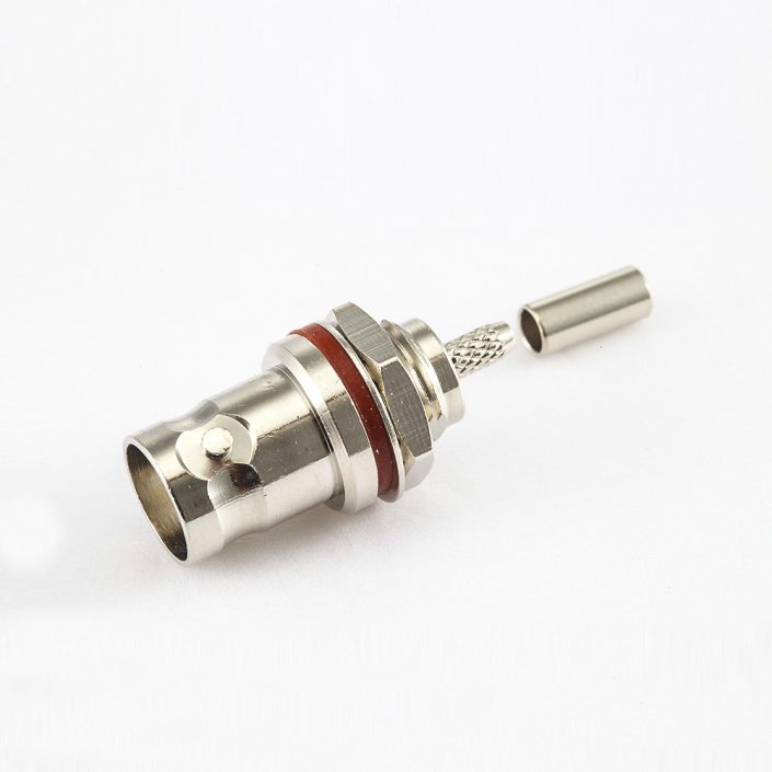 EB-001-0549 RG174/RG316防水BNC母头直式连接器面板安装后锁穿墙压接