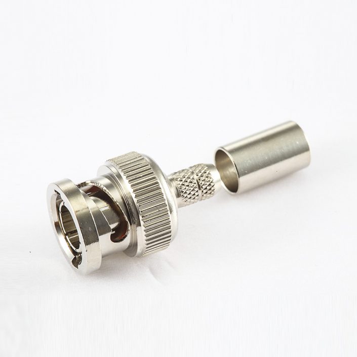 EB-001-0575 RG6BNC压接连接器用于RG6/SYV75-5的75Ω公头直式接线压接