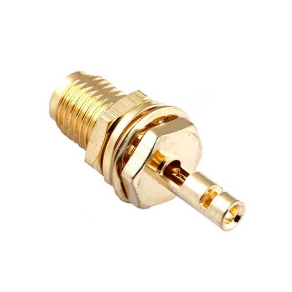 sma-connector-female-bulkhead-for-cable-with-washer-and-nut(1) 直式sma母头焊线连接器穿墙带螺母垫片