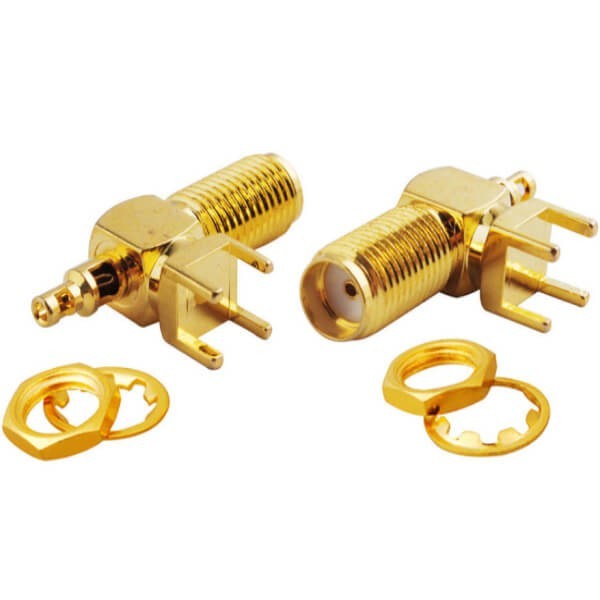 sma-connector-pcb-mount-right-angle-female-solder-type(2) SMA插板焊线弯式连接器