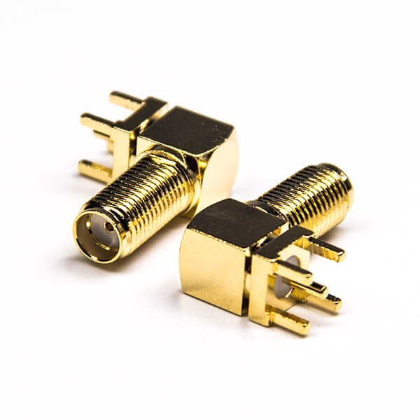 sma-connector-threaded-type-female-through-hole-panel-mount-(3) 弯式sma射频接头母头穿孔式接PCB板