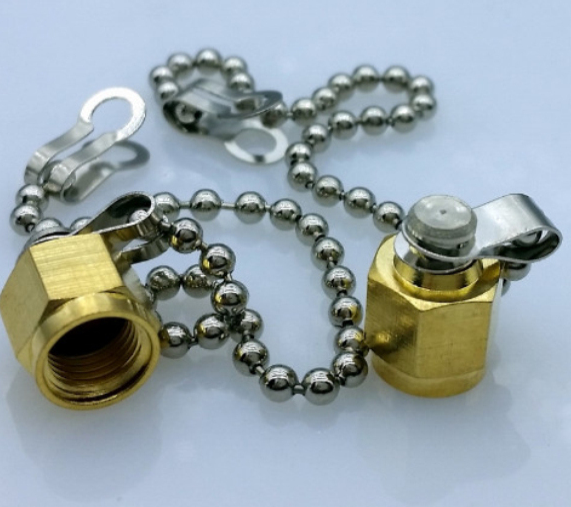 图片1 sma 防尘帽 金属镀金带链条