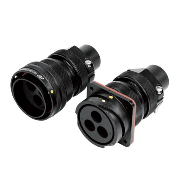 13-1 轨道交通连接器公母对接YGC直式3芯IP67卡口连接牵引连接器