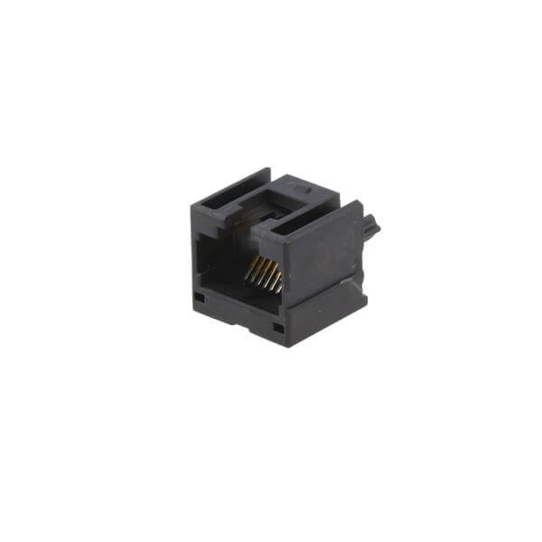 2XEB-500-7070_1 六类RJ45插座接线PCB板黑色塑壳连接器不带灯X2