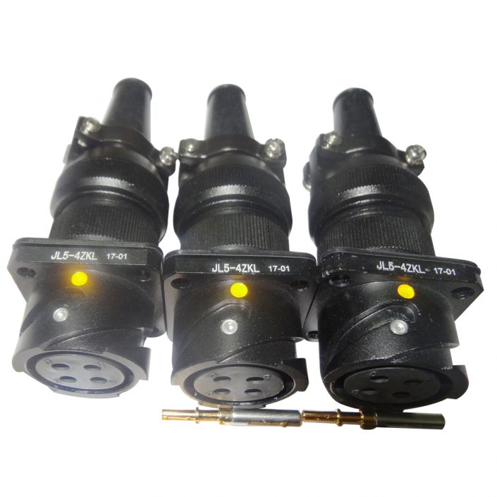 88-4 铁路专用连接器JL美标卡扣连接4芯面板安装180°母插座焊接牵引连接器