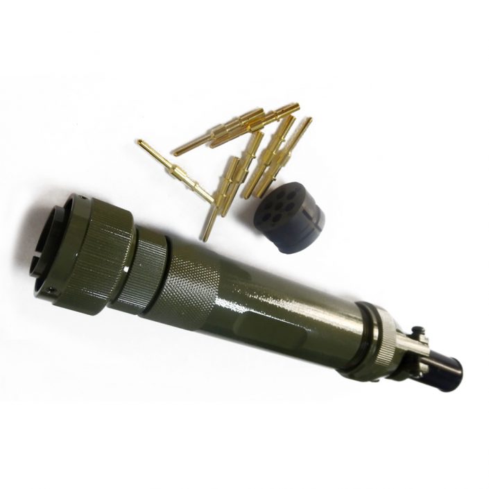 92-2 轨道交通电连接器JL7芯公插头卡扣连接180°焊接接线牵引连接器