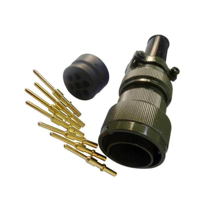 93-1 JL连接器7芯美标焊接公插头卡扣连接直式牵引连接器