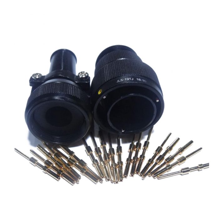 96-1 轨道连接器JL公插头19芯卡扣连接直式焊接美标接线