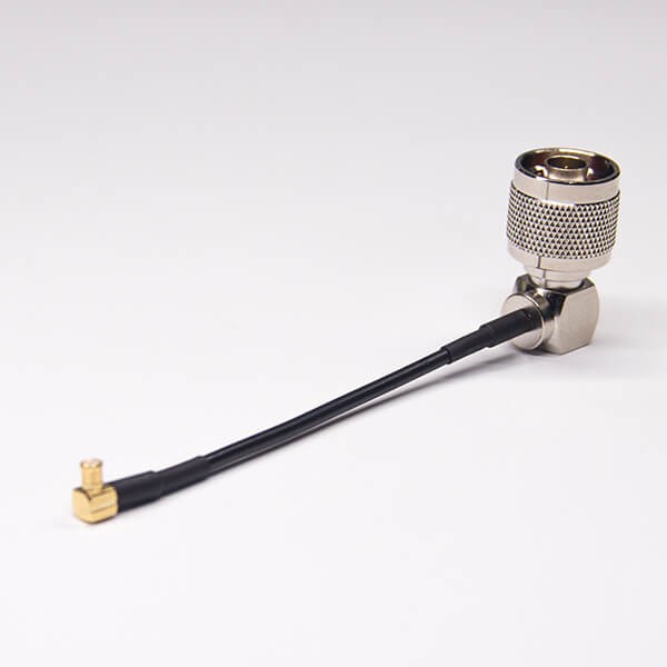 EB-101-0367 MCX线束焊接弯式公头镀金接头转N型弯式公头镀镍接RG174线