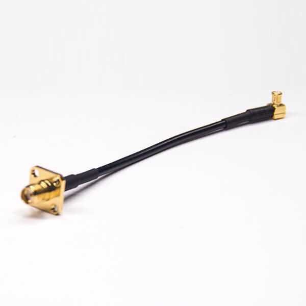 EB-101-0368 MCX接头弯式公头转SMA直式母头面板安装RF线材接RG174线