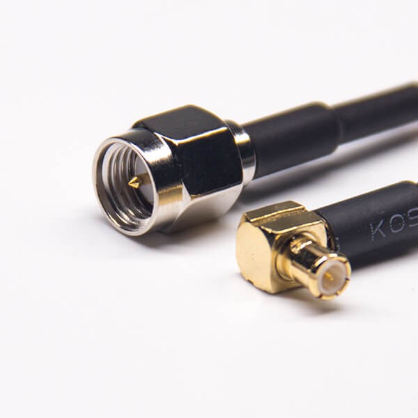 EB-101-0375 SMA型直式公头同轴线转MCX弯式公头接RG316