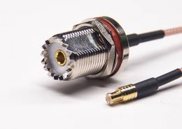 UHF型连接器直式母头转MCX直式公头同轴线缆接RG316