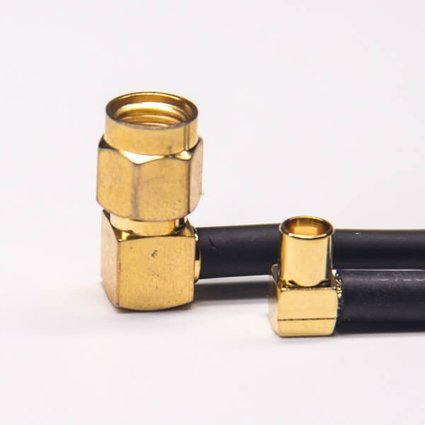 EB-101-0426 sma反极公头焊RG174射频线接mcx弯式母头