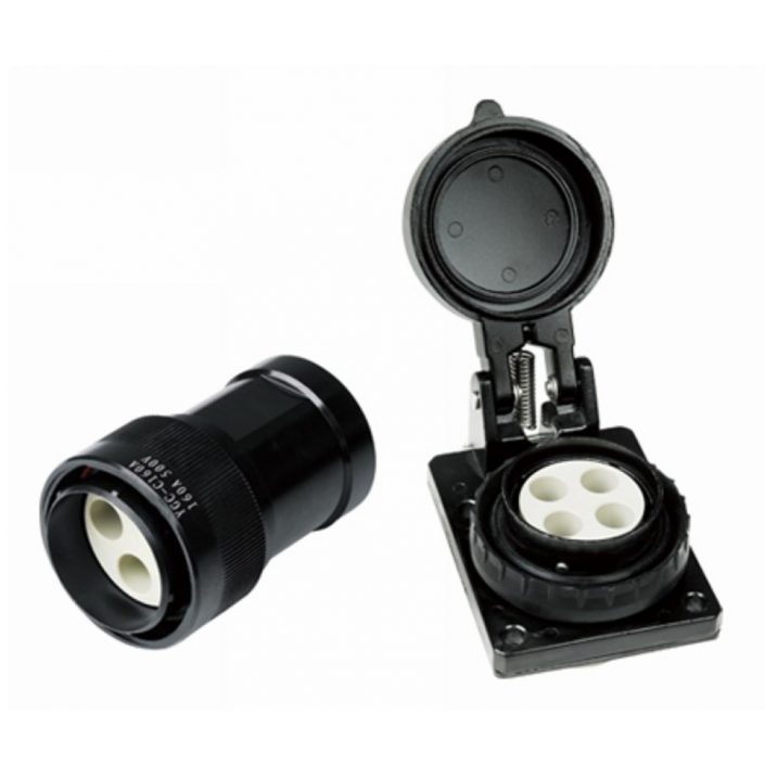 EB-418-1023 4芯圆形电连接器YGC直式公母对接IP67卡口连接压接式带防尘盖牵引连接器