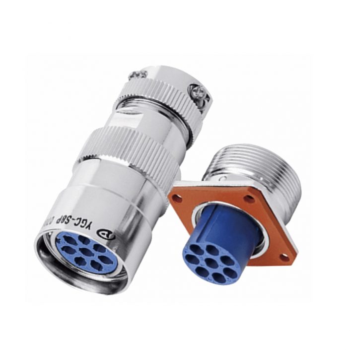 EB-418-1036 连接器YGC8芯母插头&公插座卡口连接直式4孔法兰