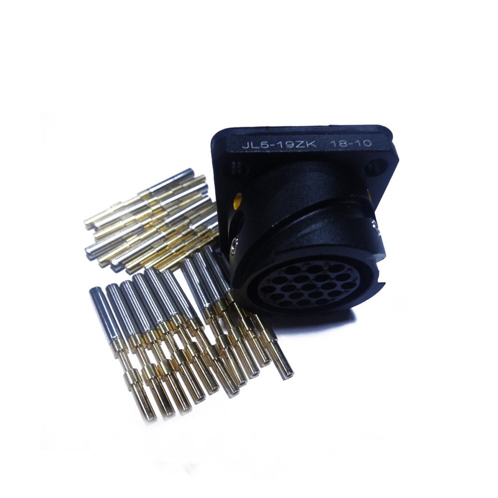 EB-418-5012 19芯圆形连接器JL母插座19芯面板安装美标焊接卡扣连接牵引连接器