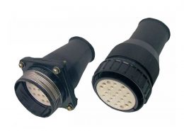 轨道交通连接器JL插头&插座四孔法兰焊接32芯直式公头不带针