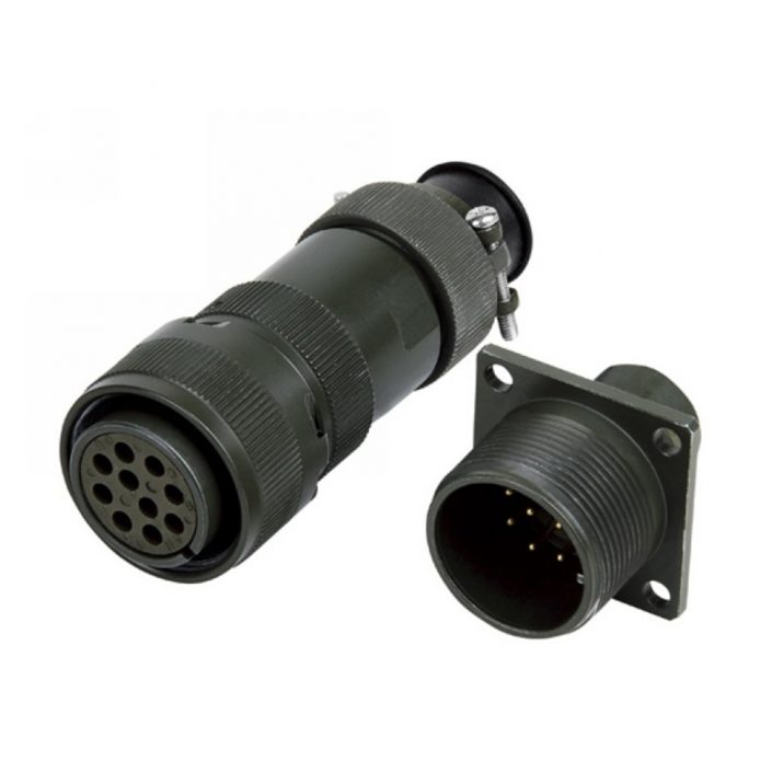 EB-418-6004 JY电连接器公母对接18壳体10芯直式螺纹连接插头插座4孔法兰