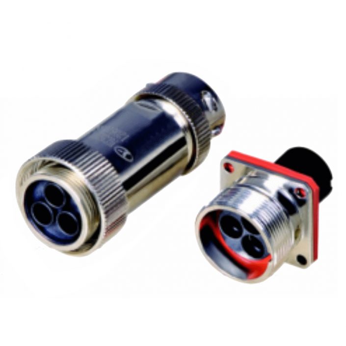 EB-418-7008 TL连接器3芯直式螺纹连接插头插座公母对接4孔法兰牵引连接器