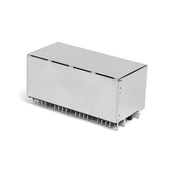 EB-500-7108_3 RJ45双排16口-2x4平弹90度无灯屏蔽网络插座国标耐高温连接器接口