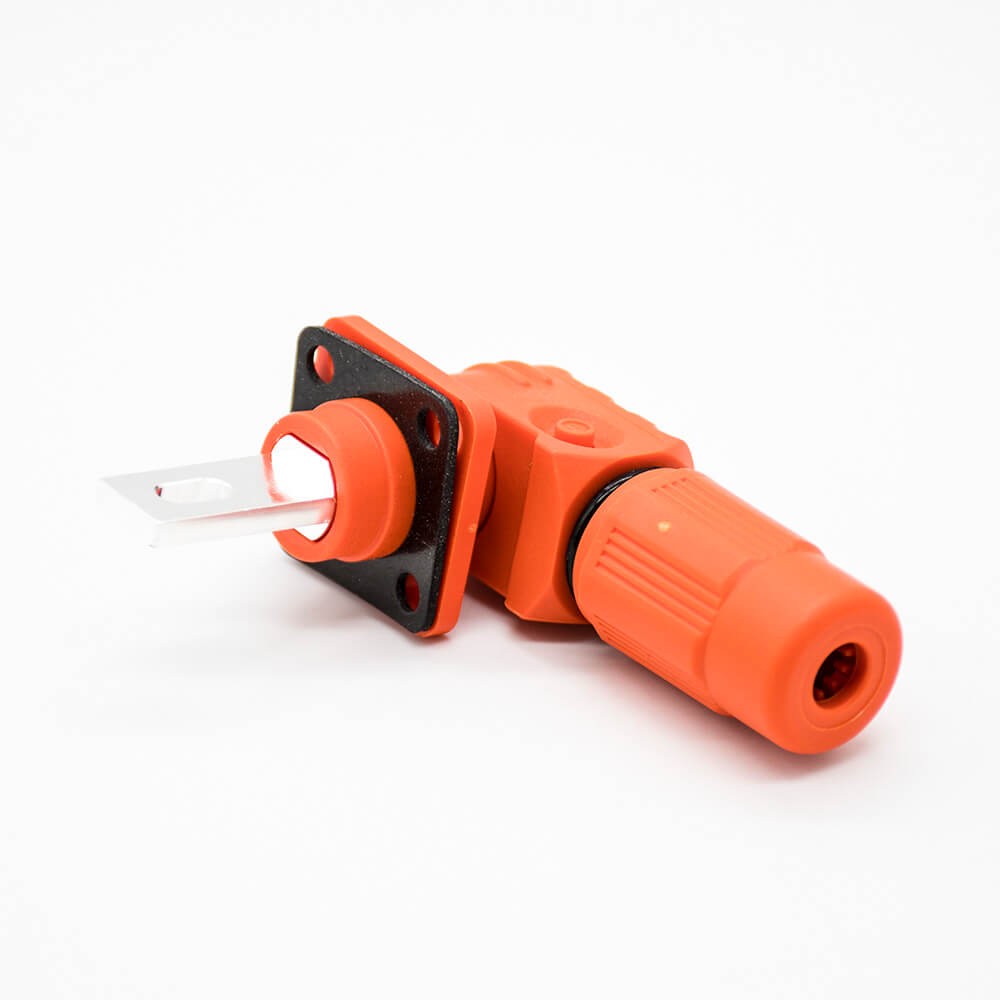 RHT-1P-12O-C70-R&RHT-1S-12O-BL-L_3 大电流防水连接器弯式IP65插头插座12mm橙色250A储能连接器
