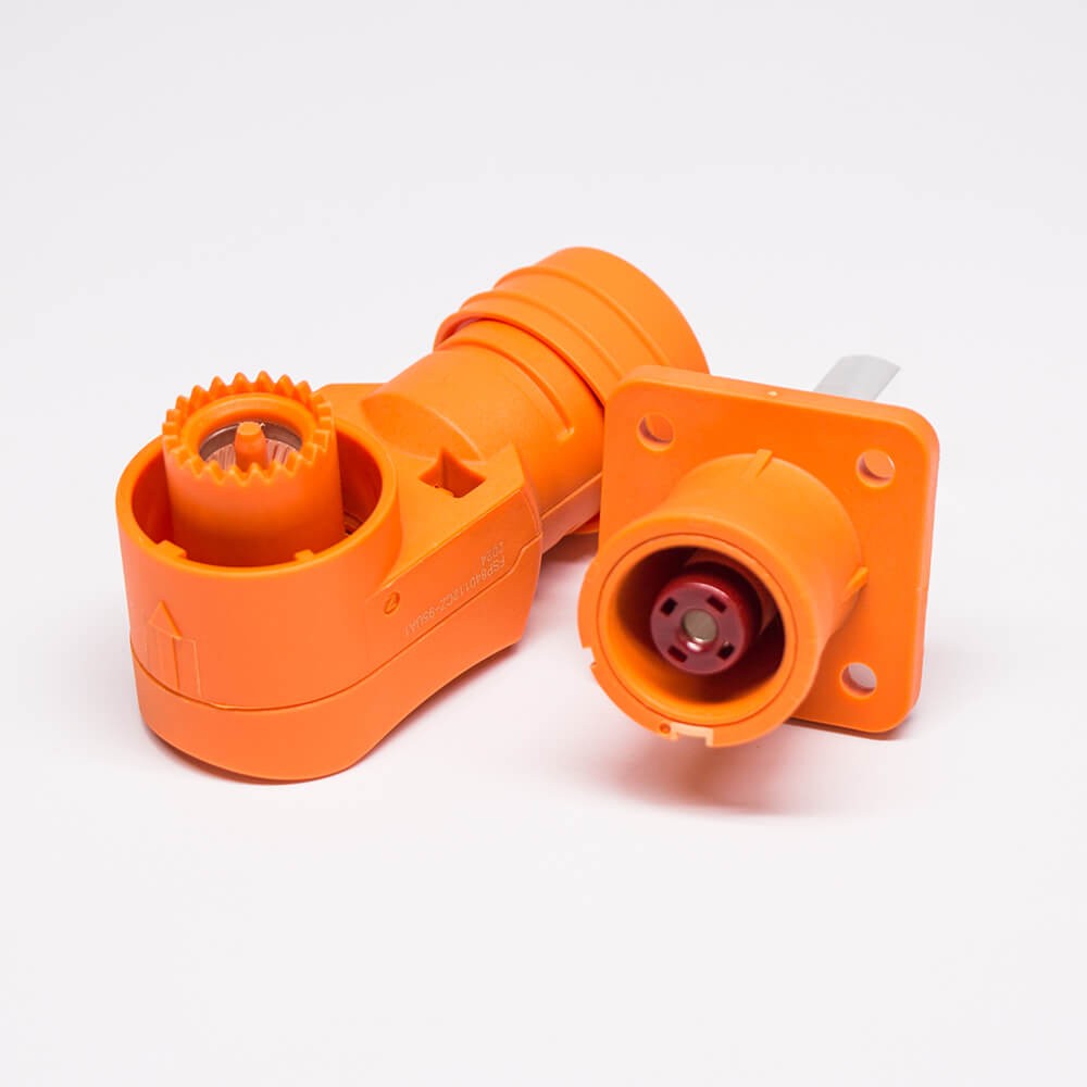 RHT-1P-12O-RW&RHT-1S-12O-BL-LW_1 防水大电流连接器12mm橙色弯式IP54插头插座对接款300A