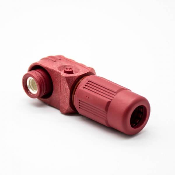 RHT-1P-12R-C80-R&RHT-1S-12R-BL-L_8 储能高压连接器弯式插头和插座12mm红色IP65 300A大电流连接器
