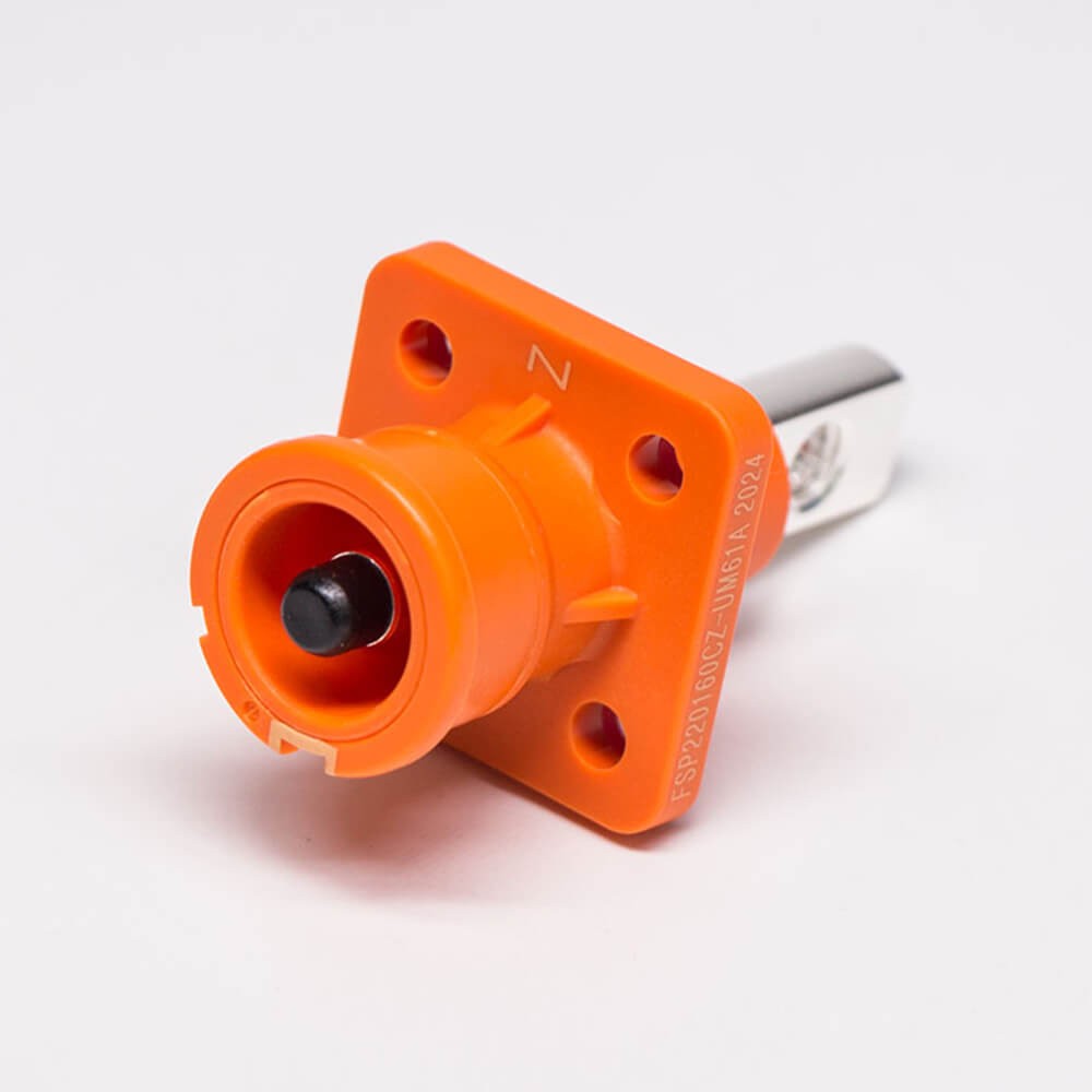RHT-1P-6O-RW&RHT-1S-6O-BL-LW_5 单芯防水连接器IP67橙色弯式6mm70A带孔铜牌公母对接