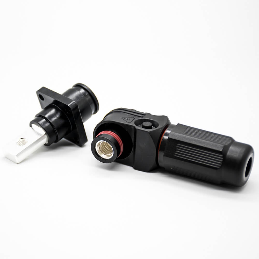RHT-1P-8B-C50-R&RHT-1S-8B-BL-L_2 电池储能连接器8mm黑色IP65弯式插头插座200A带孔铜牌连接