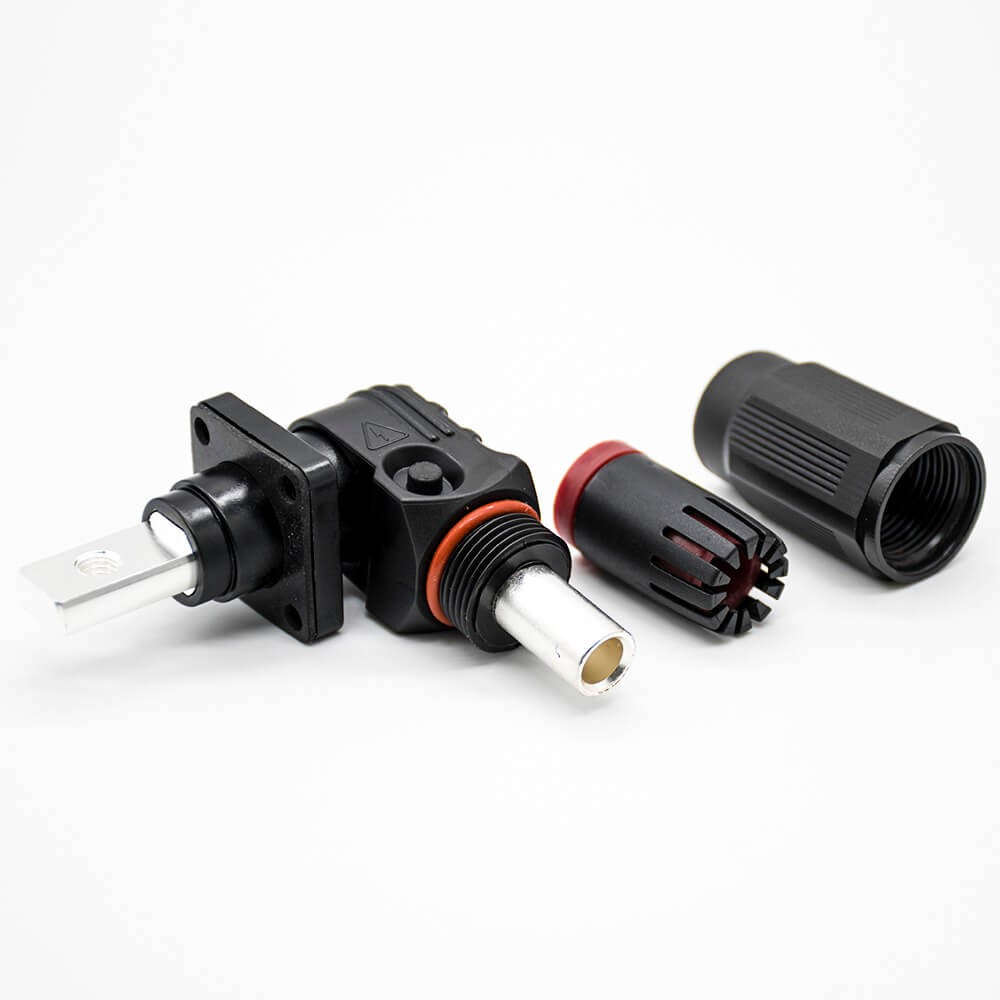 RHT-1P-8B-C50-R&RHT-1S-8B-BL-L_3 电池储能连接器8mm黑色IP65弯式插头插座200A带孔铜牌连接