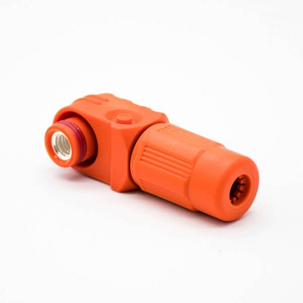 RHT-1P-8O-C35-R&RHT-1S-8O-BL-L_7 储能电池连接器8mm橙色弯式插头插座IP65 150A大电流防水连接器