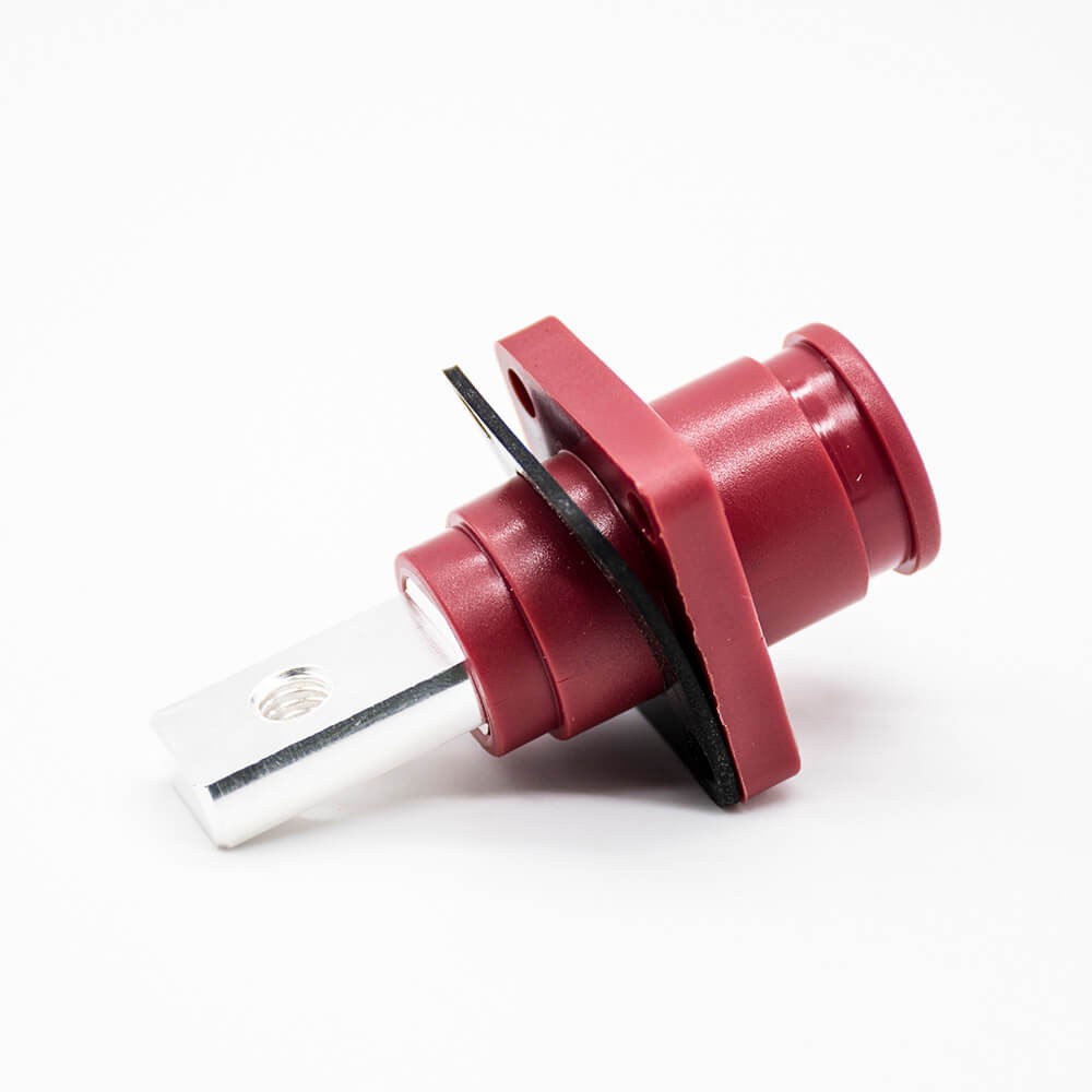 RHT-1P-8R-C35-R&RHT-1S-8R-BL-L_11 防水大电流连接器150A带孔铜牌弯式插头和插座红色IP65 8mm端子外径