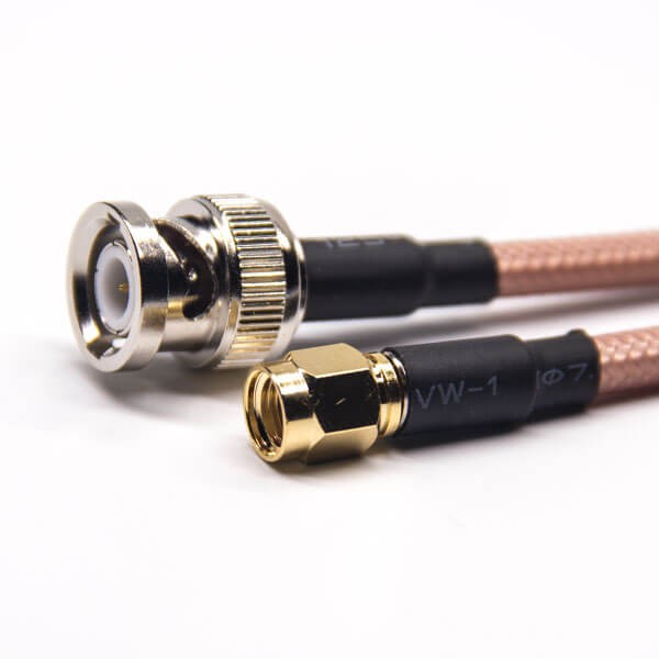 rf-cable-aassembly-sma-to-bnc-coaxial-cable-sma-straight-male-rp-to-bnc-straight-male-with-rg142(5) BNC线接口公头直式转SMA反极公头直式RF同轴线材接RG142