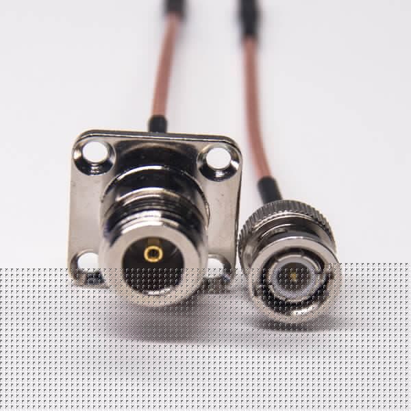 rg316-cable-assemblies-bnc-straight-to-4-hole-flange-n-type-female-cable-assembly- n母头四方连接器转bnc直式公头射频线