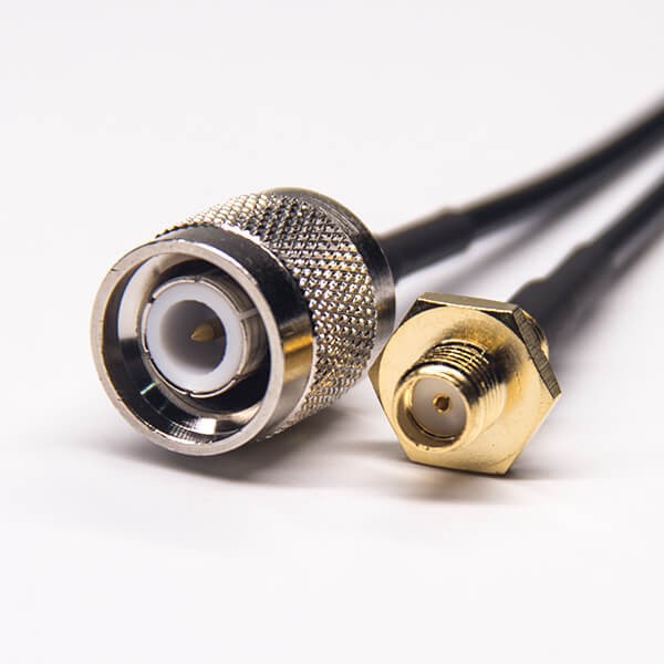 sma-female-bulkhead-waterproof-to-tnc-straight-male-cable-assembly-with-rg174 射频线连接头sma后锁板防水母头转180度tnc公头