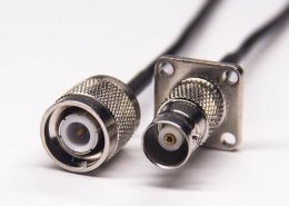 tnc射频接头组装线材RG174接bnc四孔法兰母头