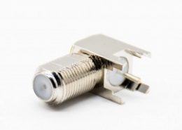 F头连接器母头弯式PCB板安装插孔螺纹连接