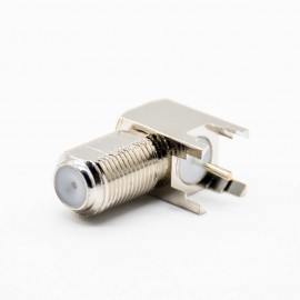 2 F头连接器母头弯式PCB板安装插孔螺纹连接