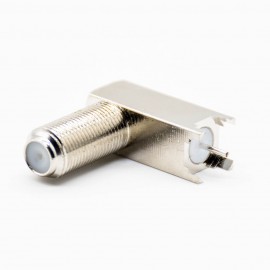 3 外螺纹F头连接器母头弯式PCB板安装插孔加高型螺纹连接