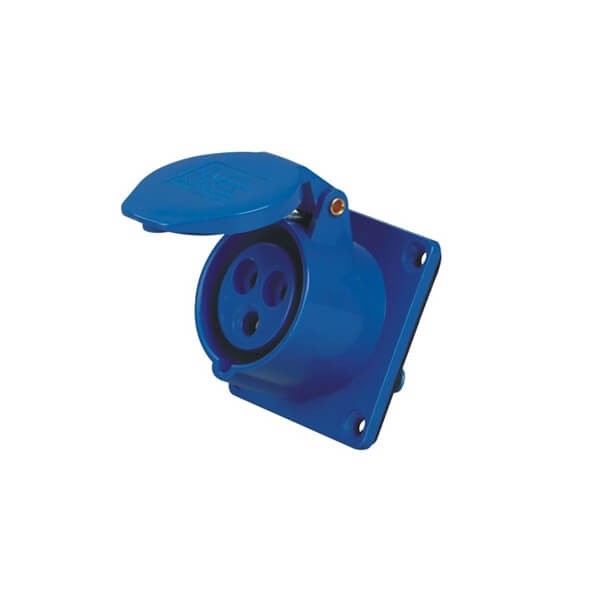 EB-411-0063_1 工业连接器暗装直座蓝色3芯16A220VIP44