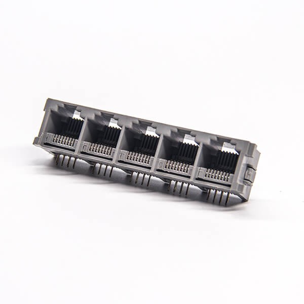 EB-500-7123_1 rj45模块连接器弯式1x5母座8p8c插板接PCB板不带屏蔽