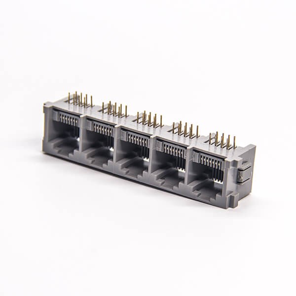 EB-500-7123_2 rj45模块连接器弯式1x5母座8p8c插板接PCB板不带屏蔽