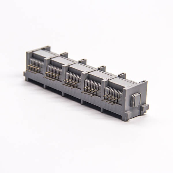EB-500-7123_3 rj45模块连接器弯式1x5母座8p8c插板接PCB板不带屏蔽