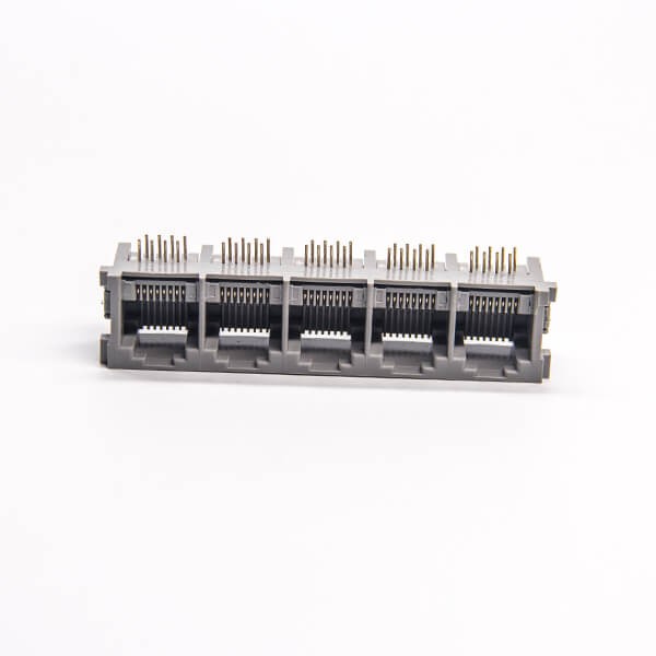 EB-500-7123_4 rj45模块连接器弯式1x5母座8p8c插板接PCB板不带屏蔽