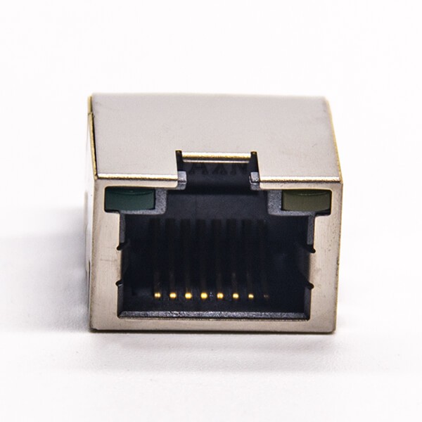 EB-500-7130_4 rj45沉板弯式插座带屏蔽插板式接PCB板带灯