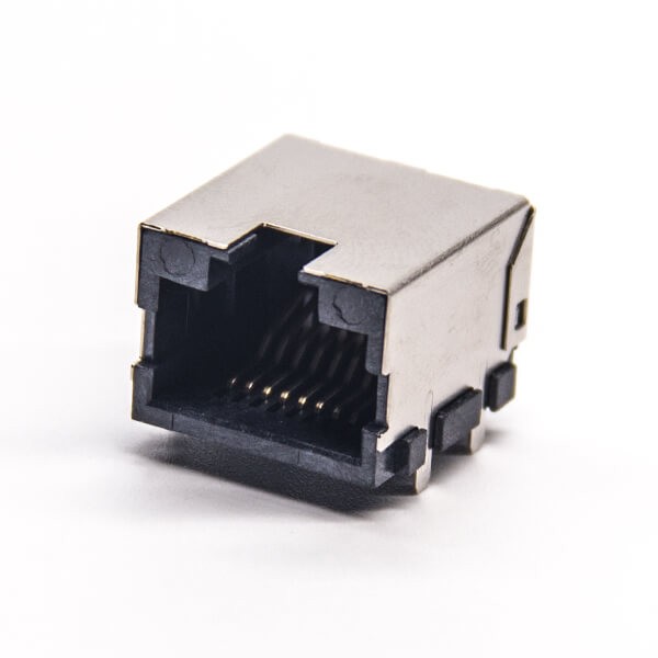 EB-500-7132_1 单口rj45母座90度不带灯贴板式接PCB板带屏蔽