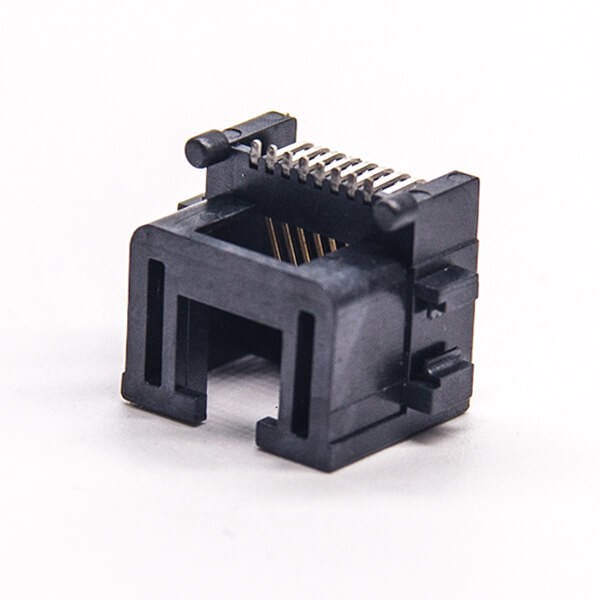 EB-500-7135_4 rj45(8p8c)插座黑色塑胶外壳沉板贴板非屏蔽