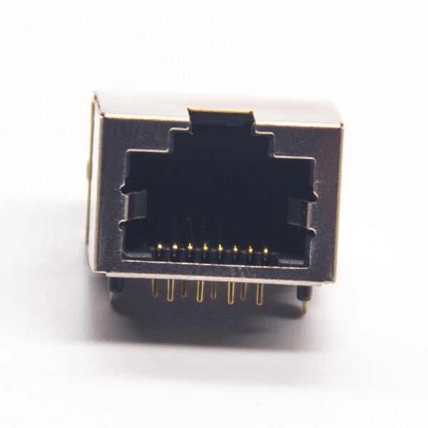 EB-500-7138_4 rj45网口座8p8c弯式半包带屏蔽插PCB板