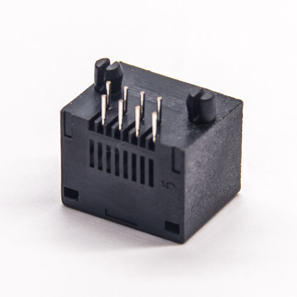 EB-500-7141_3 rj45插座模块黑色全塑外壳8p8c弯式dip接PCB板