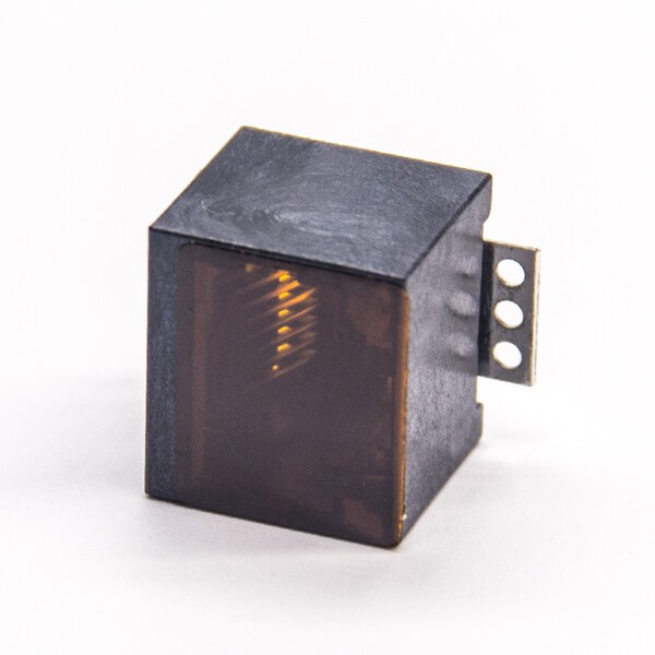 EB-500-7147_1 RJ45插座8p8c180度贴板式接PCB板全塑黑色外壳不带屏蔽